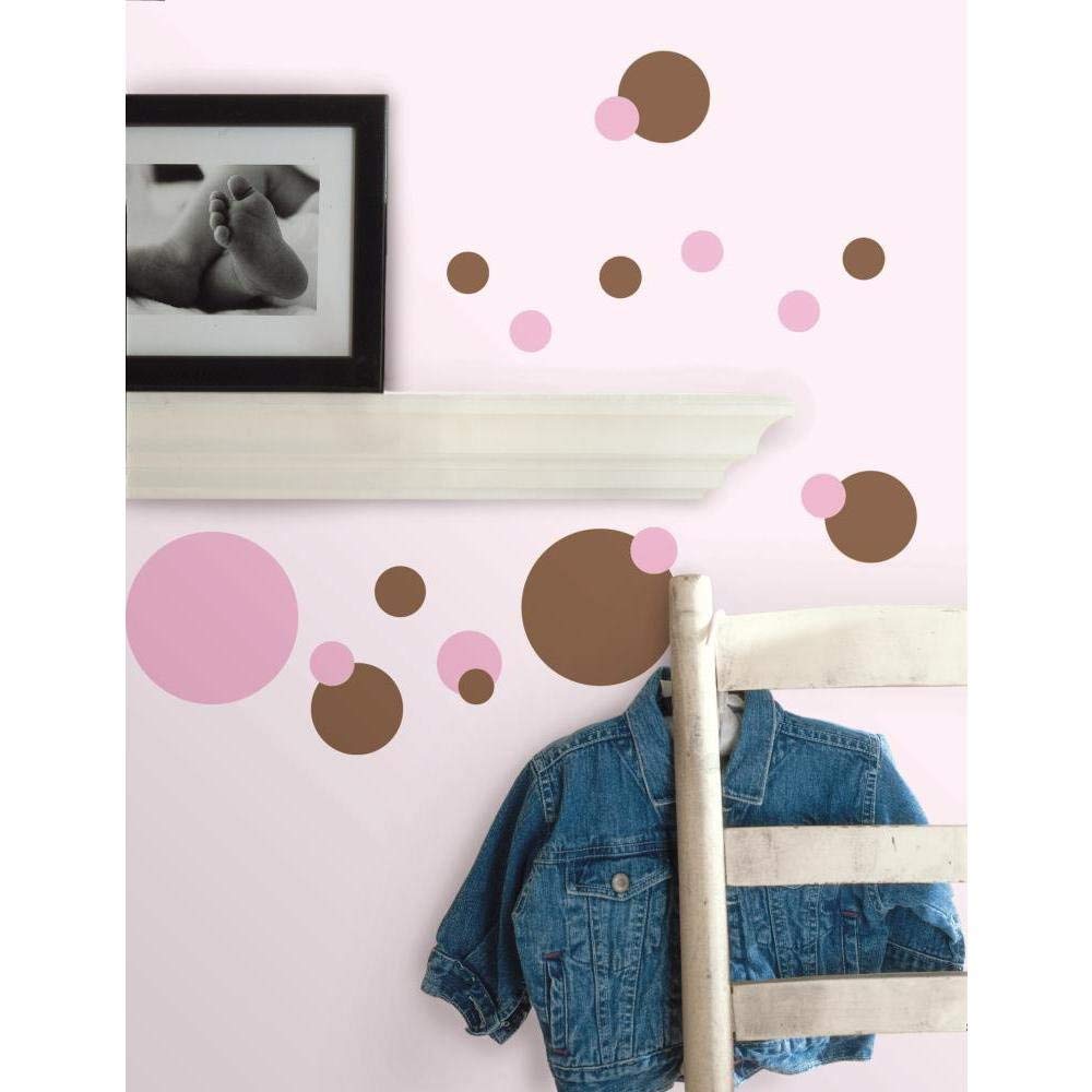 RoomMates RMK1246SCS Just Dots Blue and Brown Peel & Stick Wall Decals