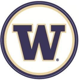 3 Inch UW W University of Washington Huskies Logo Removable Wall Decal Sticker Art NCAA Home Room Decor 3 1/4 Inches