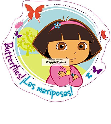 4 Inch Dora The Explorer Butterflies Mariposas Removable Peel Self Stick Adhesive Vinyl Decorative Wall Decal Sticker Art Kids Room Home Decor Girl Children Bedroom Nursery 4 x 4 inches Tall