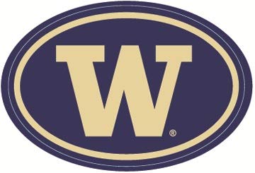 4 Inch UW W University of Washington Huskies Logo Removable Wall Decal Sticker Art NCAA Home Room Decor 4 by 3 Inches