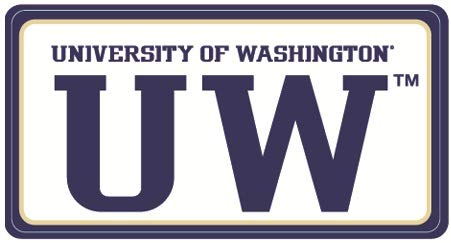 4 Inch UW W University of Washington Huskies Logo Removable Wall Decal Sticker Art NCAA Home Room Decor 4 by 2 Inches