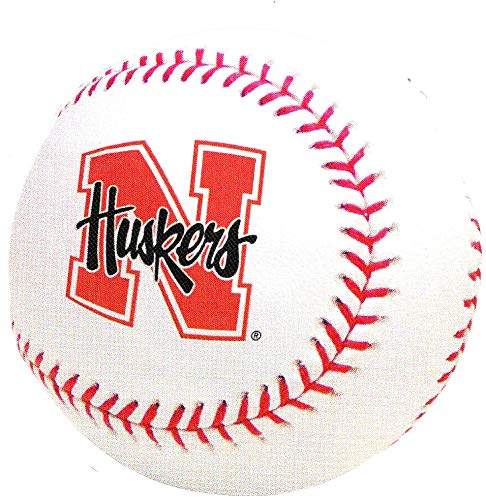 4 Inch Huskers Baseball Nebraska University NU Cornhuskers Logo Removable Wall Decal Sticker Art Home Room Decor 4 by 4 Inches