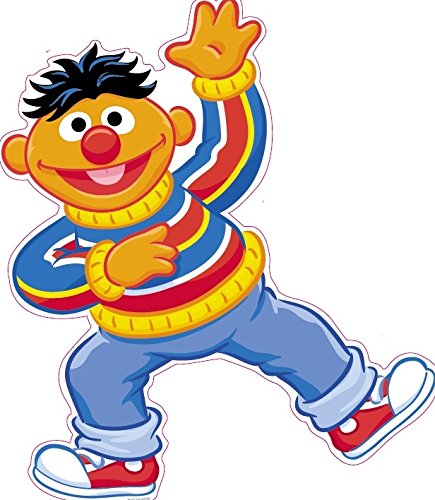 9 Inch Ernie Decal Removable Wall Sticker Peel Self Stick Adhesive Art Home Kids Room Decor Vinyl Decoration Nursery Boys Girls 8 by 9 inch