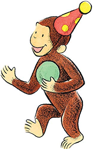 11 Inch Curious George Hat Decal Classic Storybook Monkey Removable Peel Self Stick Wall Sticker Art Nursery Bedroom Home Decor 6 x 10 1/2 inch