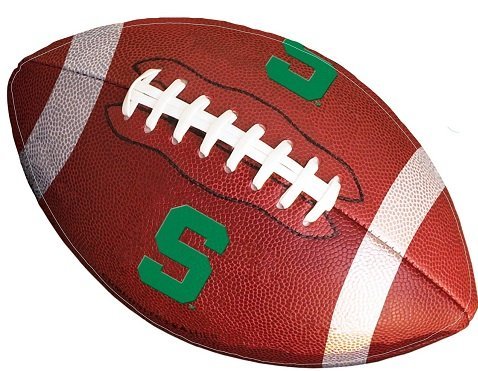 9 Inch Spartans Football Decal MSU Logo Removable Wall Sticker Art NCAA Home Room Decor 9 by 5.5 Inches