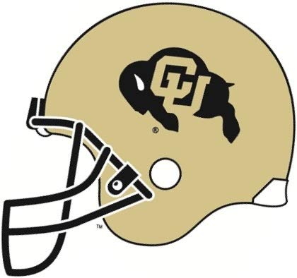 6 Inch CU Football Helmet Decal Buffs University of Colorado Buffaloes Logo CO Removable Wall Sticker Art NCAA Home Room Decor 6 by 5 Inches