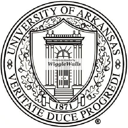 5 Inch Veritate Duce Progredi University Arkansas Logo UARK Razorbacks Hogs AR Hog Removable Wall Decal Sticker Art NCAA Home Room Decor 5 by 5 Inches