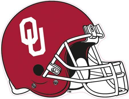 5 Inch Football Helmet OU University of Oklahoma Sooners Boomer Sooner Logo Removable Wall Decal Sticker Art Home Room Decor 5 by 4 Inches