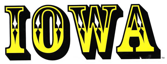 6 Inch Iowa Text Decal UI University Hawkeyes Removable Wall Sticker Art NCAA Home Room Decor 6 by 2 Inches