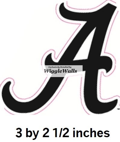 3 Inch Black A Logo University of Alabama Crimson Tide ACT Removable Wall Decal Sticker Art NCAA Home Room Decor 3 by 2 1/2 Inches