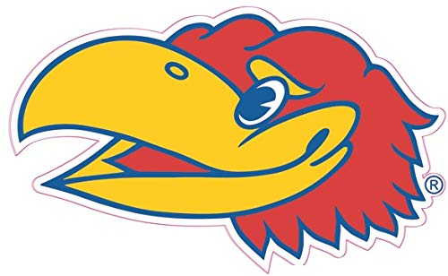 7 Inch KU Big Jay Decal University of Kansas Jayhawks Logo KS Removable Wall Sticker Art NCAA Home Room Decor 7 by 4 Inches
