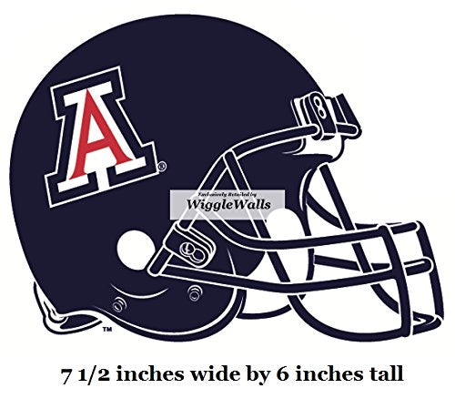 7 Inch Wildcat Football Helmet University of Arizona UA Wildcats AZ Removable Wall Decal Sticker Art NCAA Home Room Decor 7.5 by 6 Inches