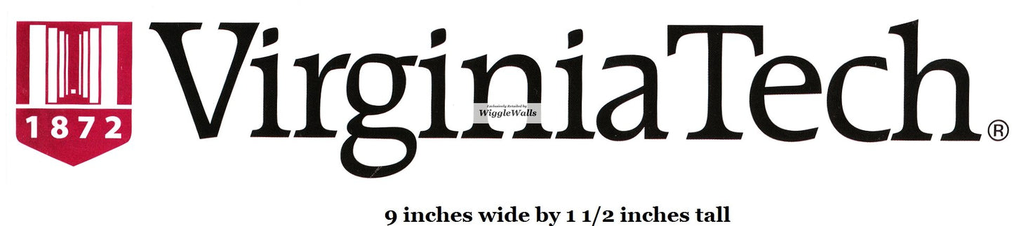 9 Inch VT Logo Polytechnic Institute and State University VT Hokies Removable Wall Decal Sticker Art NCAA Home Room Decor 9 by 1.5 Inches