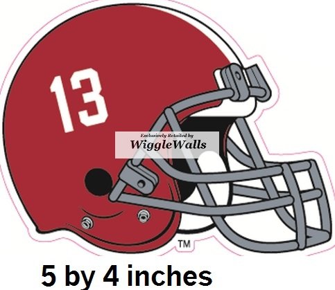 5 Inch Football Helmet University of Alabama Crimson Tide ACT Logo Removable Wall Decal Sticker Art NCAA Home Room Decor 5 by 4 Inches