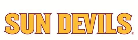 4 Inch Sun Devils Logo Decal Gold Text on White ASU Arizona State University Devils AZ Removable Wall Sticker Art NCAA Home Room Decor 4 by 1 Inches