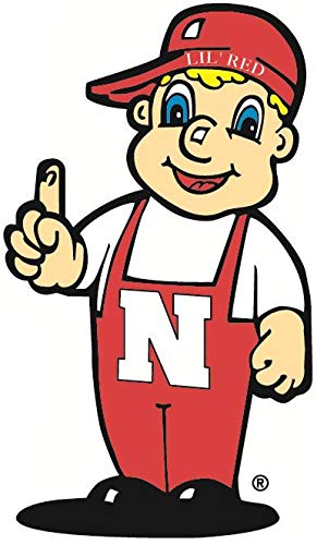 5 Inch Lil Red Mascot Nebraska University Huskers NU Cornhuskers Logo Removable Wall Decal Sticker Art NCAA Home Room Decor 3 by 5 Inches C