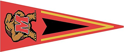 8 Inch University of Maryland Pennant Flag Terps UM Terrapins Logo Removable Wall Decal Sticker Art NCAA Home Room Decor 8 1/2 by 3 1/2 Inches