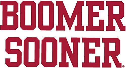 6 Inch OU University of Oklahoma Sooners Boomer Sooner Logo Removable Wall Decal Sticker Art Home Room Decor 6 by 3 Inches