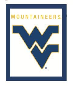 3 Inch WV Logo Decal WVU West Virginia University Mountaineers Removable Wall Sticker Art NCAA Home Room Decor 3 by 3 1/2 Inches