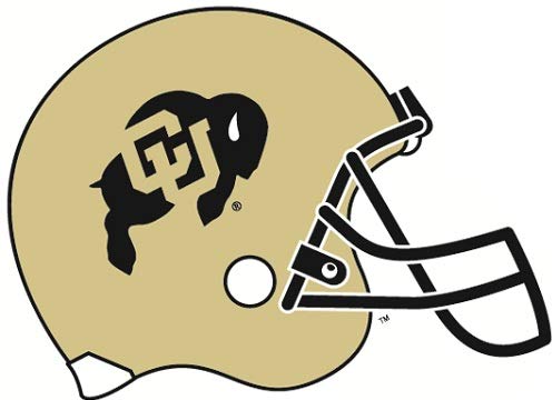 6 Inch CU Football Helmet Decal Buffs University of Colorado Buffaloes Logo CO Removable Wall Sticker Art NCAA Home Room Decor 6 by 5 Inches