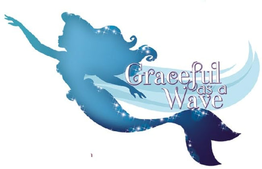 7 Inch Graceful as a Wave Little Mermaid Wall Decal Princess Removable Peel Self Stick Sticker Art Home Kids Girls Room Decor Decoration - 7 by 3 1/2 inches