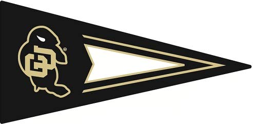 11 Inch CU Pennant Flag Decal Buffs University of Colorado Buffaloes Logo CO Removable Wall Sticker Art NCAA Home Room Decor 11 1/2 by 5 1/2 Inches