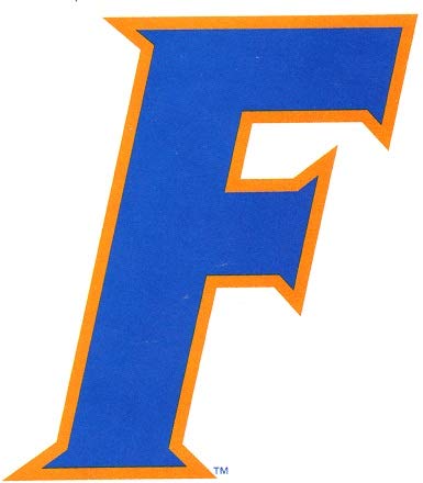 4 Inch F Logo Decal UF University of Florida Gators FL Removable Wall Sticker Art NCAA Home Room Decor 4 by 5 1/4 Inches