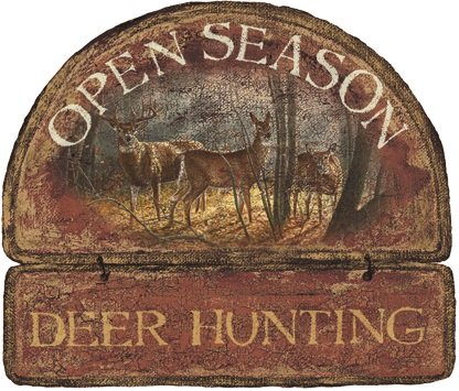 5 Inch Whitetail Open Season Deer Hunting Removable Peel Self Stick Wall Decal Sticker Art Hunt Hunter Rustic Lodge Cabin Outdoor Wildlife Nature Home Decor 5 1/2 inch Wide by 4 1/2 inch Tall