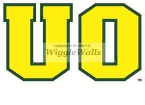 4 Inch UO University of Oregon Ducks Yellow Green O Logo Removable Wall Decal Sticker Art NCAA Home Decor 3 3/4 by 2 Inches