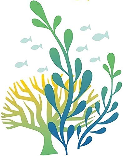 7 Inch Tropical Coral Reef Decal Fish Sea Beach Island Ocean Aquarium Removable Peel Self Stick Adhesive Vinyl Decoration Wall Decal Sticker Art Room Home Decor 6 x 7 Inch