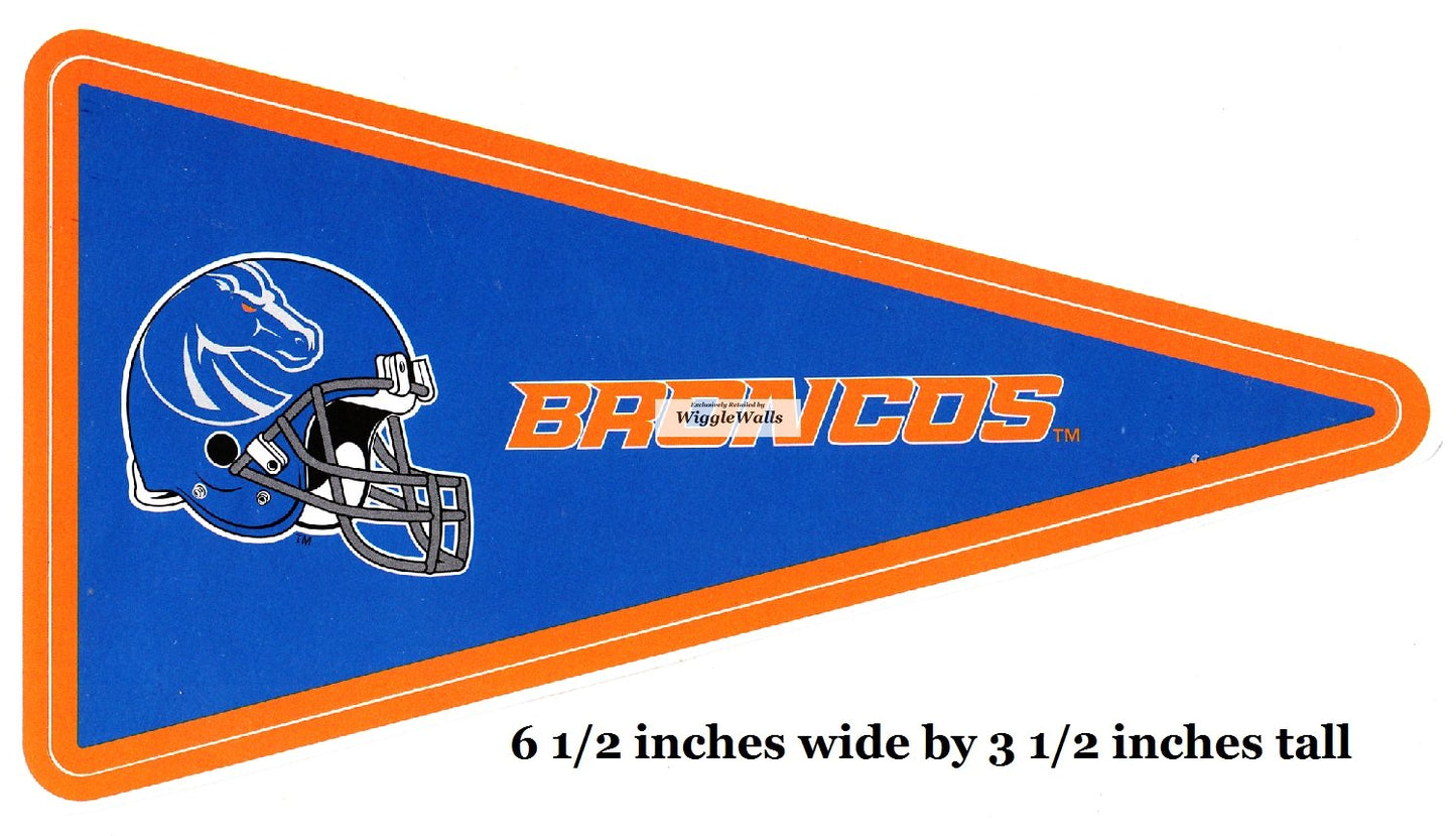 6 Inch BSU Broncos Logo Pennant Flag Boise State University Removable Wall Decal Sticker Art NCAA Home Room Decor 6 1/2 by 3 1/2 Inches
