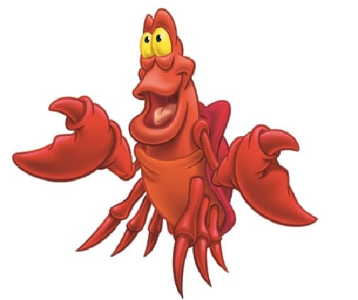 3 Inch Sebastian Red Hermit Crab Wall Decal Mermaid Removable Peel Self Stick Sticker Art Home Kids Girls Room Decor Decoration - 3 1/2 by 3 1/2 inches