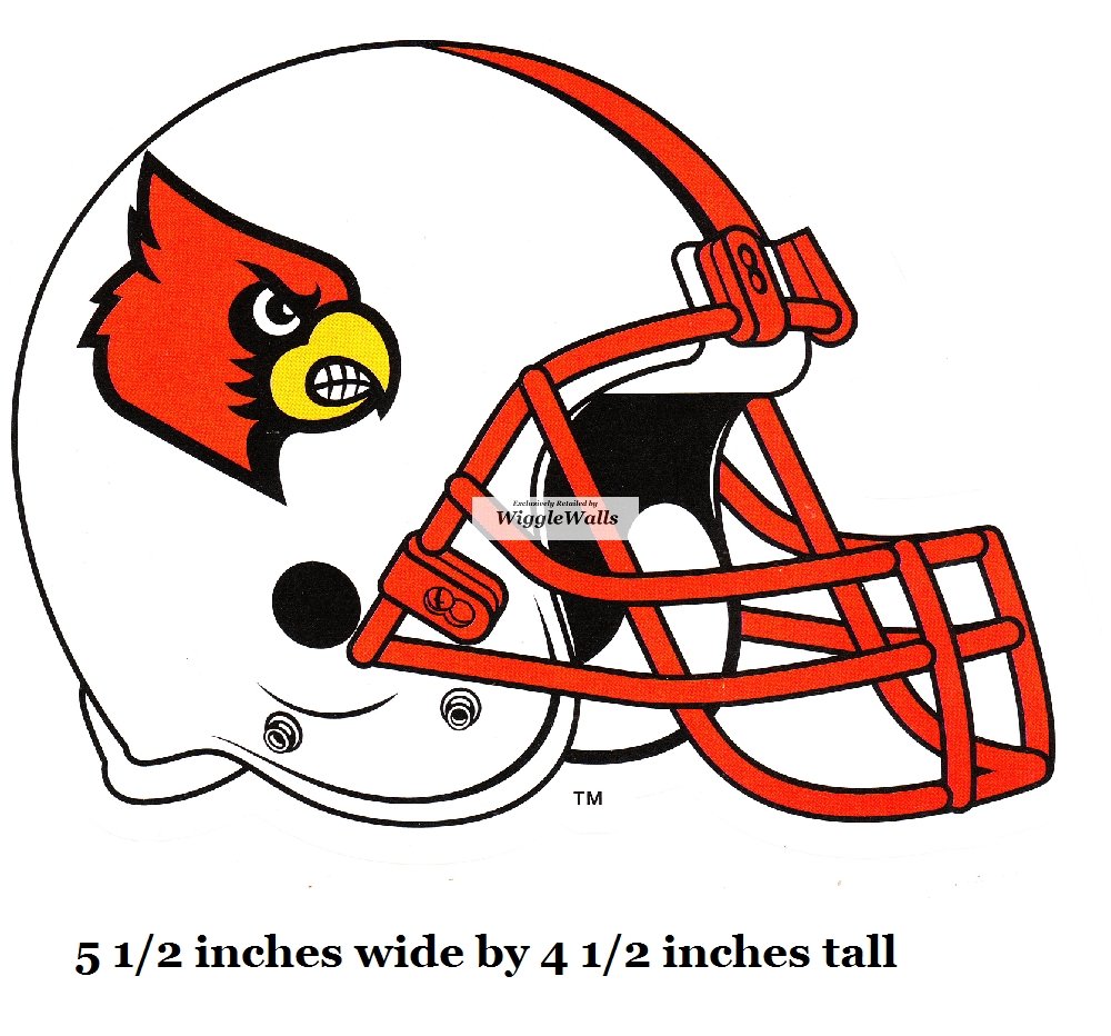 5 Inch Cardinal Football University Louisville Cardinals Logo UL UofL Removable Wall Decal Sticker Art NCAA Home Room Decor 5.5 by 4.5 Inches