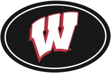 4 Inch UW Oval W Logo Decal University of Wisconsin Badgers WI Removable Wall Sticker Art NCAA Home Room Decor 4 1/2 by 3 Inches
