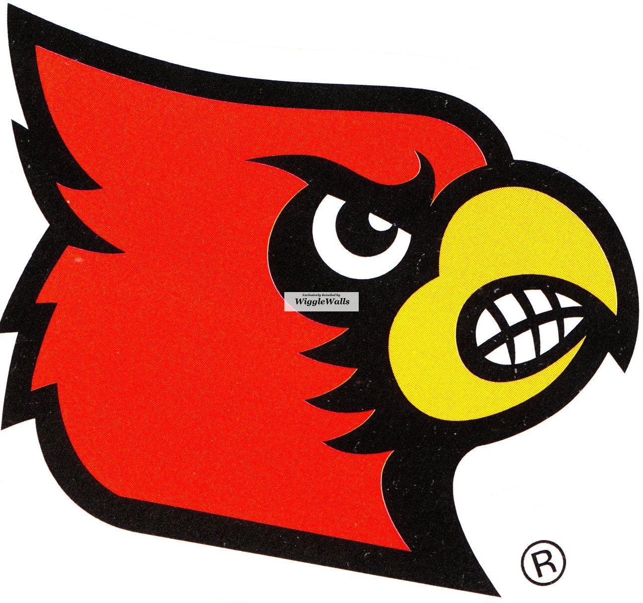 2 Inch Cardinal Bird University Louisville Cardinals Logo UL UofL Removable Wall Decal Sticker Art NCAA Home Room Decor 2.5 by 2.5 Inches