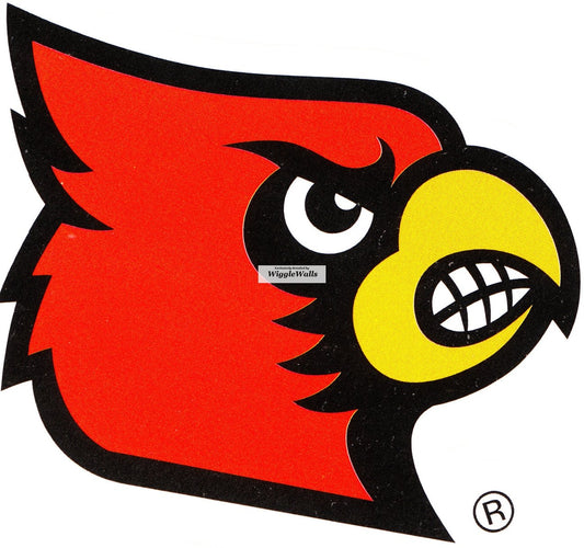 2 Inch Cardinal Bird University Louisville Cardinals Logo UL UofL Removable Wall Decal Sticker Art NCAA Home Room Decor 2.5 by 2.5 Inches