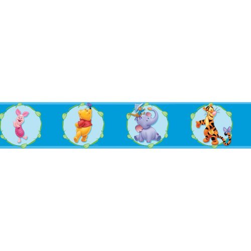 Blue Mountain Wallcoverings DS026251 Pooh Cameo Self-Stick Wall Border, 5-Inch by 15-Foot by Blue Mountain Wallcoverings