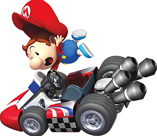 6 Inch Young Boy Kid Super Mario Kart Wii Bros Brothers Removable Wall Decal Sticker Art Nintendo 64 SNES Home Kids Room Decor Decoration - 6 by 4 1/2 inches