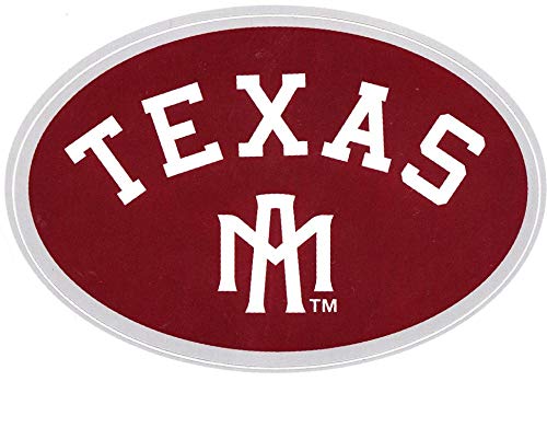 3 Inch Texas A&M Oval Logo Decal University TX Maroon Removable Wall Sticker Art NCAA Home Room Decor 3 by 2 Inches