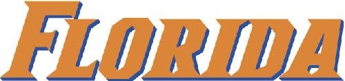 9 Inch Florida Text Logo Decal UF University Gators FL Removable Wall Sticker Art NCAA Home Room Decor 9 by 2 Inches