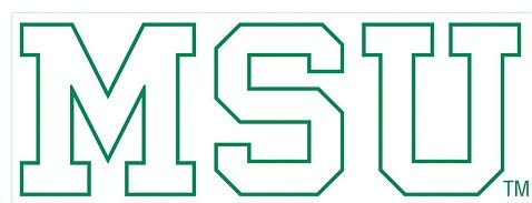 4 Inch MSU Decal Green Outline Spartans Logo Removable Wall Sticker Art NCAA Home Room Decor 4 1/2 by 2 Inches