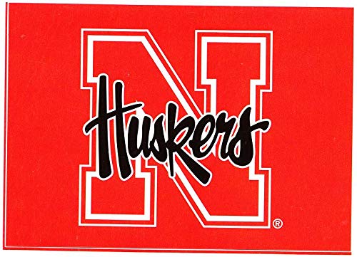 4 Inch Nebraska University Huskers NU Cornhuskers Logo Removable Wall Decal Sticker Art Home Room Decor 4 by 3 Inches