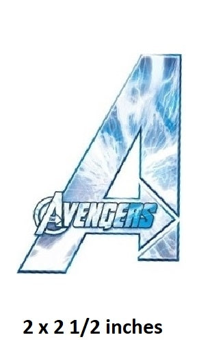 Avengers logo with a blue and white design on a white background
