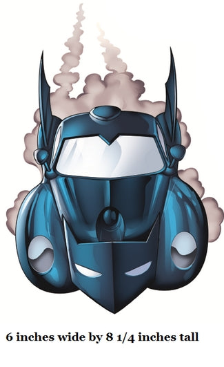 Blue car with white accents on a white background