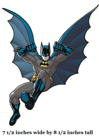 Cartoon depiction of a superhero with bat-like wings on a white background