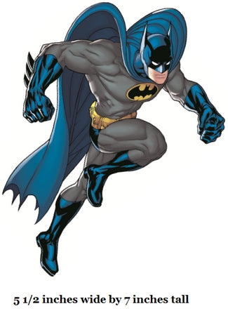 Batman in a dynamic pose with text indicating size.