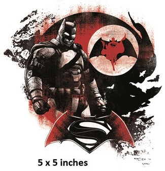 Superman character with a shield and logo in the background, featuring the brand 'Superman'.