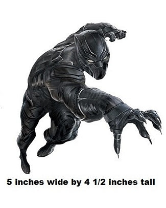 Black Panther decal on a white background with dimensions displayed