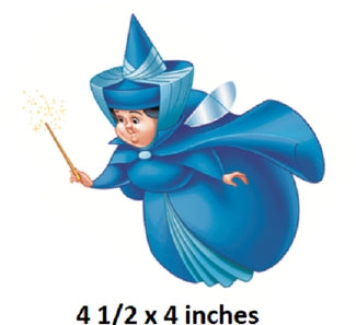 Blue Fairy Merryweather Wall Decal Sofia The First Princess Removable Sticker Art Walt Disney Peel and Stick Home Room Decor 4.5 x 4 inches
