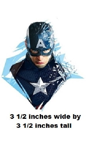 Character in a superhero costume with a star emblem, surrounded by abstract blue and white design elements.